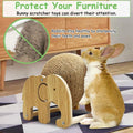 Fhiny Rabbit Scratch Toy, Natural Sisal Rabbit Scratching Ball Cute Sisal Rope Bunny Claw Scratcher Rotating Ball Intera