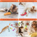 ETEKYER Catnip Cat Toys, 5 Pack, Plush Catnip Toys for Indoor Cats Kitty, Interactive Cat Nip Kitten Kicker Chew Safe Teeth Cleaning Toys, Fun Carrot Vegetable Shape
