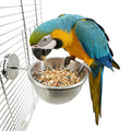AOTU Anti Tip Stainless Steel Parrot Feeding Cups - Locking Bird Food & Water Bowls for Cage, Bird Cage Accessories for Cockatiel, Conure, Budgie, Macaw, Gray Parrot & Small Pets (L)