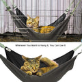 QIPAN Cat Hammock for Cage - Washable Soft Outdoor Mat, Waterproof Cooling Pad for Cats (Large, Black)