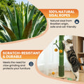 BOLIAN 53" Extra Tall Cat Scratching Post for Large Cats, Heavy Duty Vertical Scratcher with Natural Sisal Rope, Stable Climbing Pole with Hanging Ball for Full Body Stretching