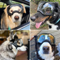 Clear Dog Goggles for Large Dogs, Anti-UV Dog Sunglasses for Medium to Large Breed, Pet Eye Protection for Driving Ridin