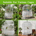 Elegaperma 2 Pcs Bird Cage Netting Seed Catcher, Adjustable Skirt Bird Cage Net White Polyester Splash Guard for Parrot Finch Cages