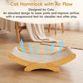 AROPEME Cat Scratcher Bed for Indoor Cats - 23.6" Large Natural Sisal Cat Scratching Board, Wood Frame Scratch Pad, Modern Cats Lounger/Hammock, Easy Assembly Furniture