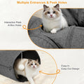 Ownpets Cat Tunnel 12 Inches in Diameter Larger Pet Tunnel Tube with Plush Ball & Feather Toy, U-Shaped Cat Play Tunnel for Big Cat, Puppy and Rabbits