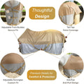 BARN & STABLE Breathable and UV Protective Tear-Resistant Mesh Horse Fly Sheet Comfy Equine Summer Sheet with Removable 