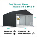 Locywx Dog Kennel Cover,Provides Shade All Day Long While Allowing air to Circulate Freely,Made of 600D Waterproof Oxford Cloth, Providing Comprehensive top Coverage for Your Kennel（10'x 10'x 7 '）