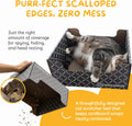 Hide & Scratch Cardboard Cat Scratcher Box & Bed - Dark Grey Diamond | Double-Sided Corrugated Pad for Indoor Cats | Refillable Scratching Board Toy for Play & Furniture Protection