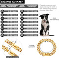Gold Dog Chain Collar Walking Metal Chain Collar with Design Secure Buckle,18K Cuban Link Strong Heavy Duty Chew Proof f