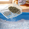 DUSTNIX Cat Litter Scoop, Metal Scooper, Deep Shovel, Ergonomic Handle, Kitten Poop Sifting, Durable, Heavy Duty Speed Sifter, for Litter Box （Silvery-Gray）