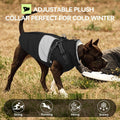 SUNFURA Small Dog Coat with Harness Built in, Warm Dog Jacket Winter with Zipper On Back, Waterproof Pet Snow Jacket Snowsuit Pet Sweater Clothes for Schnauzer, Yorkshire Terrier, Black S