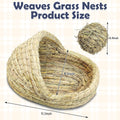 kathson Rabbit Grass House Bunny Woven Hay Bed Guinea Pig Hideout Hand Woven Natural Grass House for Hamster and Small A