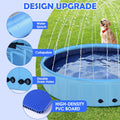 Eooqi 87" Large Dog Pool with Sprinkler, 2-in-1 Foldable Swimming Pool Non-Slip Hard Plastic Splash Sprinkler Kiddie Pool for Outdoor Backyard Kids Dogs Ducks and Pet Baths