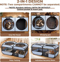 2-in-1 Dog Playpen, 58''Pop Up Cat Puppy Pet Playpen Indoor/Outdoor Cats Enclosed, Cat Dog Tent Crate Cage Kennel, Porta