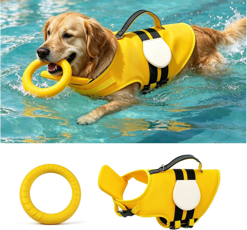 Dog Life Jacket with Chin Float & Toy