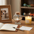 Chowsie Loss of Dog Cat Pet Sympathy Gift, Memorial Bottle for Pet Hair, Pet Fur Keepsake, Heart-Shaped Glass Memorial Bottle, Dog Hair Keepsake, Dog Memory Memorial Keepsake