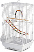 Basic Bird Cage, 24.8inch Parrot Cage (24.8" x 14.6" x 11"),Bird Cage with Ladder, Horizontal Bar, 2 Feeders, and Swing
