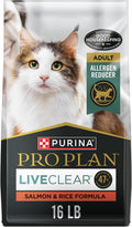 Purina Pro Plan LiveClear Allergen Reducing Dry Cat Food, Salmon, 16 lb