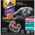Sheba Perfect Portions Wet Cat Food Pate with Sustainable Salmon, Signature Seafood Entree, and Tender White Fish and Tuna Entree Variety Pack, 2.6 oz. Twin Pack Trays (24 Count, 48 Servings)