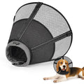 Dog Cone Collar After Surgery to Stop Licking: Soft Grid Recovery Collar with Detachable Pad, Elizabeth Cone Alternative for Large Medium, Small Dogs, Normal Eating and Drinking,L,Jet Black