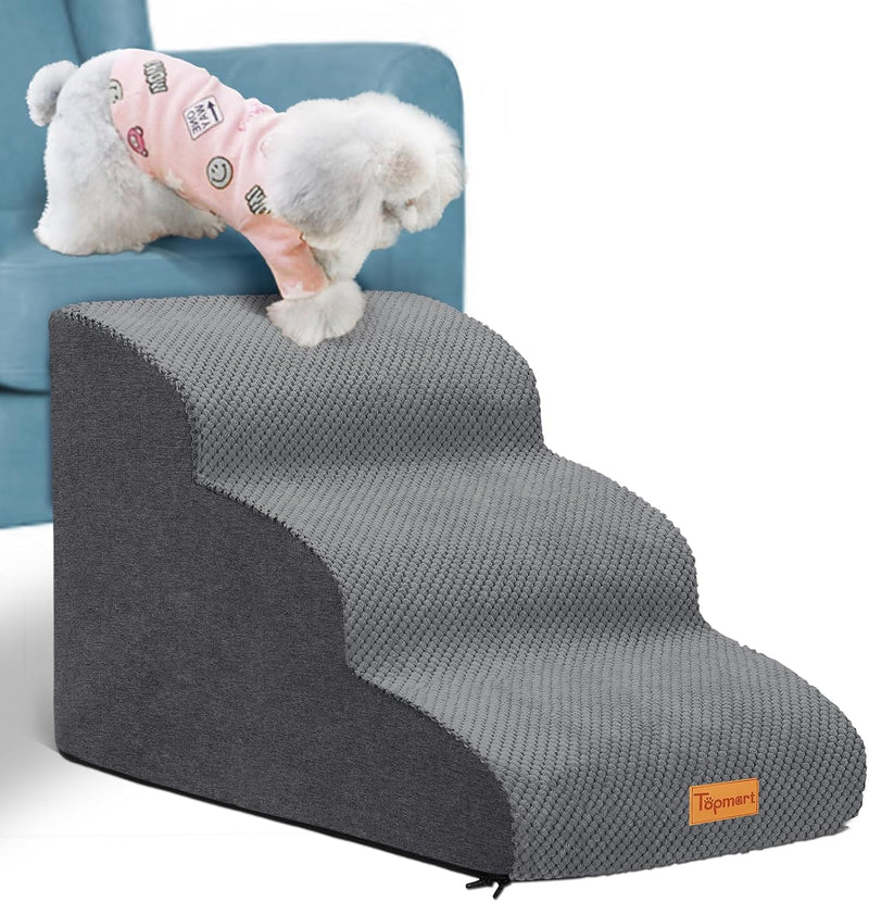 Topmart 3 Tiers Foam Dog Ramps/Steps,Non-Slip Pet Steps