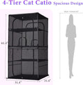 Catio Outdoor Cat Enclosure Window 61.4" H Large Cat Cage with Perches 4 Tiers Cat Patio Playpen Kitten Kennel for Multiple Indoor Cats