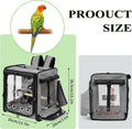 Sanmoncare Bird Carrier for Car Travel with Seat Belt, Indestructible Stainless Steel Mesh Parrot Backpack Travel Cage