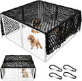 Black Dog Playpen Cover Net with Metal Fixing Buckle 6.7 * 6.7FT Prevent Small Dogs from Jumping Out of the Playpen (Cov