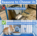 Sangle Sopffy Rabbit Feeder and Water Dispenser Set, Gravity Food Bowl with Water Bottle for Cage, Small Animal Feeding 