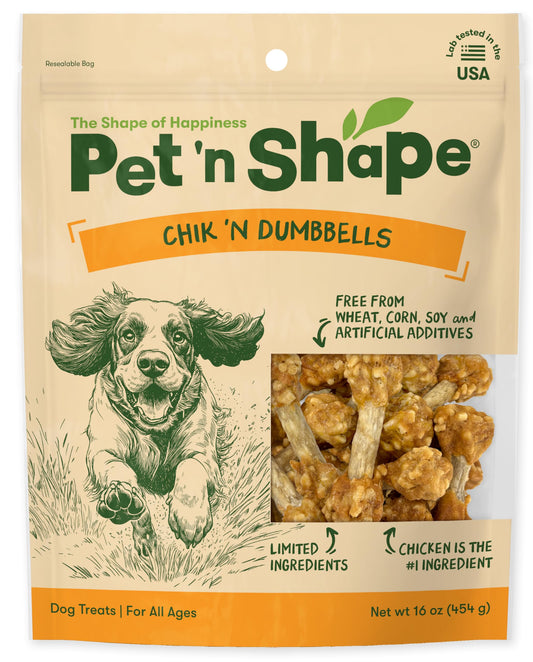 Pet 'n Shape Chik 'n Rice Dumbbells - Natural Dog Treats, Chicken, 1 Pound