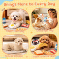KIPRITII Breakfast Squeaky Dog Toys for Small Dogs with Storage Bag