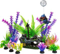 Ameliade Fish Tank Decorations & Aquarium Plastic Plants Accessories Set
