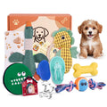 FLAIR GIFTS 14Pcs New Puppy Gift Basket, Welcome Puppy Starter Kit, Dog Toy Gift Basket for Small Puppies, Interactive Dog Toys Bundle Dog Essentials for Birthday Christmas