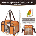 Sanmoncare Airline Approved Bird Carrier for Parrots, Travel Bird Cage Carrier for Cockatiels Conures Small Birds, Porta
