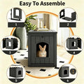 Rabbit Hideout Small Animal Habitat,Litter Box Enclosure Resin Weatherproof Black Bunny House, Multi-Functional Small Pe