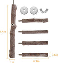 Filhome Bird Perch Stand Toy, Natural Wood Parrot Perch Bird Cage Branch Perch Accessories for Parakeets Cockatiels Conures Macaws Finches Love Birds (M: 10" Length)