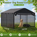 Outdoor Dog Kennel Cover with Full Coverage Mosquito Net for 6.5'd x 6.5'w x 6'h Dog Cages, Breathable Kennel Shade Mosq