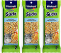 Vitakraft 3 Pack of Honey Flavor with Added Calcium Crunch Sticks Chinchilla Treats, 2 Sticks Each