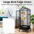 BREENHILL 23.6x16.9in Bird Cage Liners - 100 Sheets Pre-Cut Disposable Cage Tray Liners, High Absorbent Non-Woven Pads for Parrots, Cockatiels and Small Animals