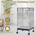 Hpmjz White Bird Cage Seed Catcher Adjustable Soft Birdcage Cover Reusable Nylon Mesh Birdcage Net Lightweight Skirt Seed Guard for Parrot Cage Stop Scatter Breathable Round Square Canary