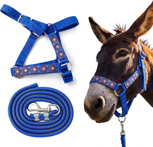 1 Set Mini Donkey Halter with Lead Rope Adjust