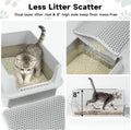 TENTIZON Stainless Steel Cat Litter Box for Kittens and Medium Cats, Open Top Metal Kitty Small Litter Box with High Sid