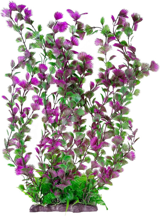 Hamiledyi Aquarium Plastic Plants Extra Large Aquarium Plant 20.4-inch Tall Aquarium Decor Artificial Fish Tank Plants,T
