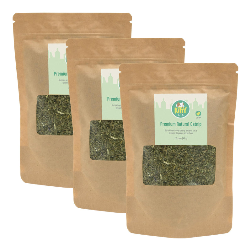 Kitty City Cat Premium Natural Catnip Collection, Catnip Bag 3-Pack