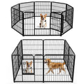 DUMOS Dog Playpen Indoor, Metal 32 Inch 8 Panels Foldable Pet Fence with Door, Outdoor Small Medium Large Dog Puppy Portable Exercise Play Pen for RV Camping, Trips, Play Yard
