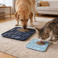 VI-FA Lick Mat for Dogs & Cats, Slow Feeder Licking Pad with Suction Cups for Anxiety Relief, Puppy & Kitten Mat for Bath Time, Grooming & Training (2 Pack, Deep Blue+Light Blue)