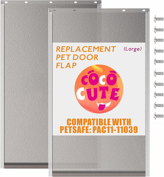 Cooute 2 Pack Dog Door Replacement Flap with Magnetic Closure, Compatible with PetSafe Freedom Dog and Cat Door PAC11-11039 Large 10 1/4" w x 17" h with 10PCS Screws