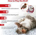 GiGwi Interactive Cat Toys Squeaky, Stimulated Chirping Bird Toy Making Noise,Automatic Chirp Bird Cat Toy with Feather Tail, Melody Chaser Play and Squeak Kitten Toy for Boredom