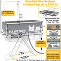 PAWZIDEA 2-in-1 Dog Bathtub & Grooming Table 43" for Medium to Large Dogs