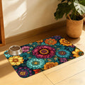 Vintage Floral Pet Feeding Mat, Fast-Dry Absorbent Dog and Cat Bowl Mat, Waterproof Rubber Base – 16x24 Inch